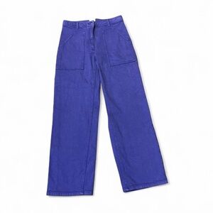Aritzia Wilfred Free Purple Modern Utility Pants Jeans High Rise Straight Leg 6